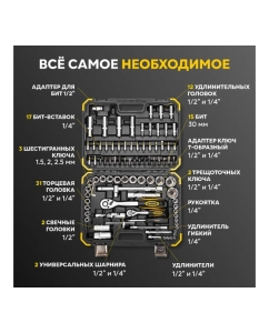 Купить Набор инструментов KRANZ 1/2", 1/4", CRV, пластиковый кейс, 94 предмета KR-66-6694  в E-mobi