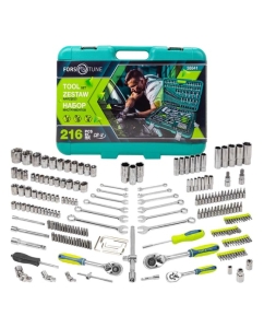 Купить Набор инструментов FORS&amp;TUNE 216 предметов 1/4&amp;#39;&amp;#39;3/8&amp;#39;&amp;#39;1/2&amp;#39;&amp;#39;(6гр.)(4-32мм) в кейсе FORSandTUNE-38841(58199)  в E-mobi