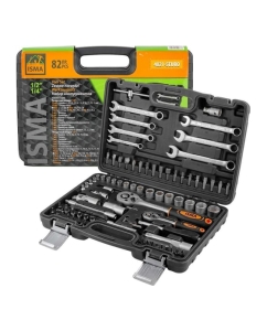 Купить Набор инструментов ISMA 1/2", 1/4", 6 гр., 82 предмета ISMA-4821-5EURO(51375)  в E-mobi