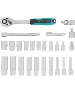 Купить Набор торцевых головок с трещоткой STELS 1/4", 26 предметов 13574  в E-mobi