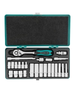 Купить Набор торцевых головок с трещоткой STELS 1/4", 26 предметов 13574  в E-mobi
