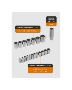 Купить Набор инструментов в пластиковом кейсе FORSTIME 1/4", 3/8" 82 предмета FT-4821-5DS(57353)  в E-mobi