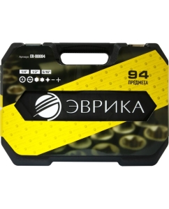 Купить Набор торцевых головок ЭВРИКА 1*4"&amp;1*2", DR, 6-гранный, 94 предмета ER-80094  в E-mobi