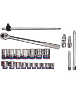 Купить Набор торцевых головок с принадлежностями (3/4", двенадцатигранные, 22-50 мм, 23 предмета) KING TONY 6023MR  в E-mobi