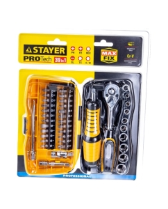 Купить Биты и торцовые головки с трещоткой и воротком 39шт STAYER PROFI 25135-H39  в E-mobi