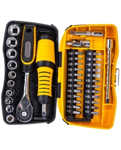 Купить Биты и торцовые головки с трещоткой и воротком 39шт STAYER PROFI 25135-H39  в E-mobi