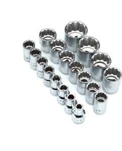 Купить Набор торцевых 12-гранных 1/2" головок NORGAU 24 предмета с аксессуарами ND1924-S832 063792024  в E-mobi