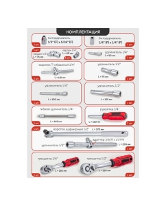 Купить Набор инструментов Forcekraft 1/4", 1/2", 6 гр., 4-32 мм, 124 предмета FK-41241-5(56418)  в E-mobi