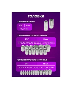 Купить Набор инструментов Помощник 82пр. 1/4", 1/2" (6гр.) 4821-5(59163)  в E-mobi
