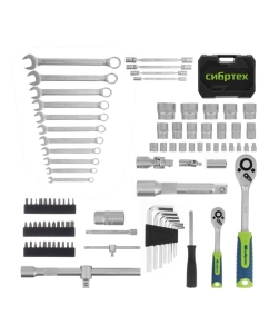 Купить Набор инструментов СИБРТЕХ 1/2", 1/4", пластиковый кейс 89 предметов 13396  в E-mobi