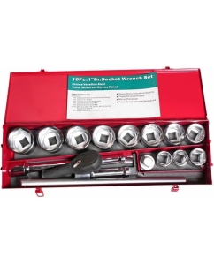 Купить Набор торцевых 6-гранных головок 1", 36-65 мм, 16 предметов JTC H816M  в E-mobi