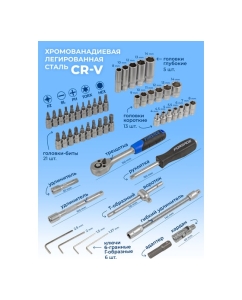 Купить Набор инструментов Forsage 51пр, 1/4" 4-14мм, 6-гран, F-2512-5(51928)  в E-mobi