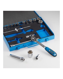 Купить Набор торцевых 6-гранных головок 1/2" NORGAU 19 предметов с аксессуарами N1919-S1032 063793019  в E-mobi