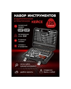 Купить Набор инструментов BaumAuto в пластиковом кейсе (125 предметов) BM-41252-5(58793)  в E-mobi