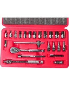 Купить Набор шестигранных торцевых головок и насадок 1/4" 5/32"-1/2", Т20-Т40 в кейсе 23шт JTC-H223S  в E-mobi
