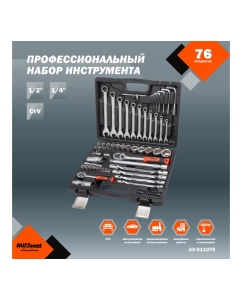Купить Профессиональный набор инструментов AV Steel 76 предметов AV-011076  в E-mobi