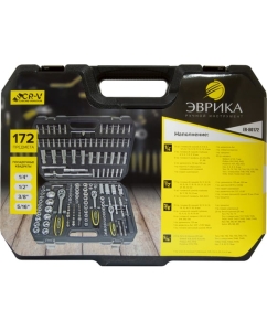 Купить Набор инструмента ЭВРИКА 1*4"&amp;1*2", DR, 6-гранный, 172 предмета ER-80172  в E-mobi