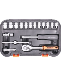Купить Набор торцевых головок АвтоDело 1/4" DR 17 предметов 39917 13700  в E-mobi