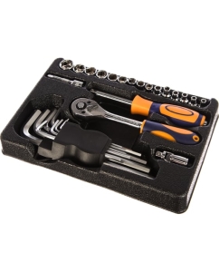 Купить Набор торцевых головок с трещоткой HELFER 28 пр 1/4 HF003103  в E-mobi