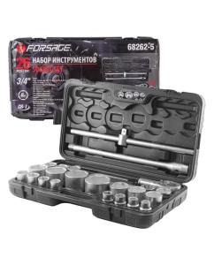 Купить Набор инструментов Forsage 26пр, 3/4&amp;#39;&amp;#39; 1&amp;#39;&amp;#39; 6гр, 17,19,21,22,24,27,30,32,33,34,35,36,36-12гр,38,41,46,50мм,1&amp;#39;&amp;#39;:55,60,65мм F-68262-5  в E-mobi