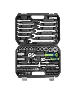 Купить Набор инструментов СИБРТЕХ 1/2", 1/4", пластиковый кейс, 82 предмета 13391  в E-mobi