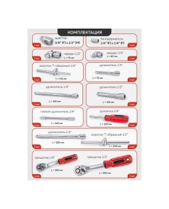 Купить Набор инструментов Forcekraft 101 предмет 1/4", 1/2" (6гр.) FK-41013-5(56419)  в E-mobi