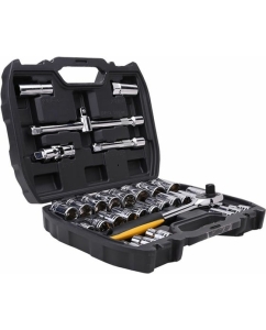 Купить Набор торцевых головок и ключей DELI dl1032 1/2", муфты из стали 50bv30 Cr-V, высококачественная пластиковая коробка, 32 шт. 104461  в E-mobi