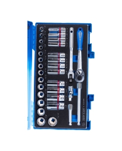 Купить Набор торцевых головок с принадлежностями 3/8" KING TONY двенадцатигранные, 1/4"-15/16" мм, 32 3032SRV  в E-mobi