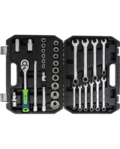 Купить Набор инструментов СИБРТЕХ 1/2", пластиковый кейс, 32 предмета 13393  в E-mobi