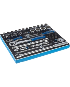 Купить Набор торцевых головок 1/4"&amp;1/2" с принадлежностями, ложемент, 60 предметов KING TONY 9-7560MRV01  в E-mobi