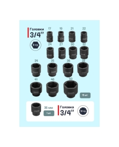 Купить Набор инструментов ударных Forsage 21пр, 3/4" (6гр.) F-6212-5MPB(59086)  в E-mobi