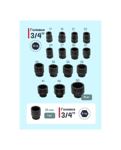 Купить Набор инструментов ударных Forsage 21пр, 3/4" (12гр.) F-6212-9MPB(59087)  в E-mobi