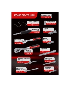 Купить Набор инструментов BaumAuto 94пр. 1/4", 3/8" (6гр.) BM-4941-5DS(57675)  в E-mobi
