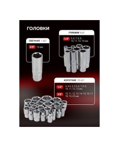 Купить Набор инструментов BaumAuto 94пр. 1/4", 3/8" (6гр.) BM-4941-5DS(57675)  в E-mobi