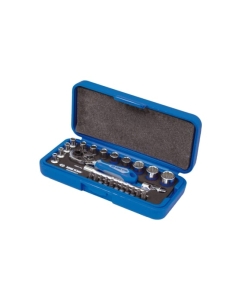 Купить Набор торцевых головок с принадлежностями 1/4", двенадцатигранные, 4-14 мм, 27 предметов KING TONY 2027MRE  в E-mobi