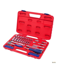 Купить Набор торцевых головок с принадлежностями 1/4", 5-13мм, 47шт МАСТАК 0-247C  в E-mobi