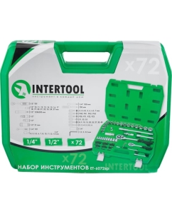 Купить Набор инструментов INTERTOOL 72ед., 1/2" и 1/4", Cr-V ET-6072SP  в E-mobi
