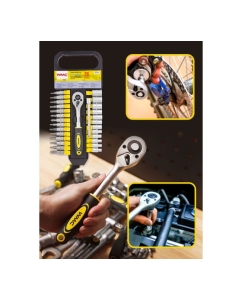 Купить Набор торцевых головок и бит с трещоткой WMC TOOLS 1/4" 28 предметов WMC-2028-5(51204)  в E-mobi