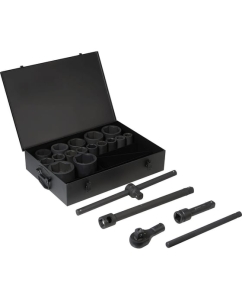 Купить Набор ударных головок Airline 1" 90 мм, 27-80 мм, Т-вороток, трещотка, удлинитель, металлический кейс, 20 предметов ATAS068  в E-mobi