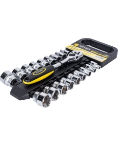 Купить Набор торцевых головок с трещоткой ЭВРИКА 3/8 DR 6-24мм 19 предметов ER-96110  в E-mobi