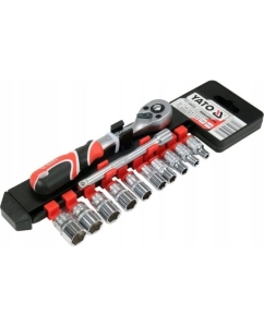 Купить Набор торцовых головок YATO 1/4 4-13мм с трещоткой и удлинителем 12 предметов (пластиковая кассета) YT-14432  в E-mobi