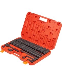 Купить Набор ударных головок Airline 1/2" 78 мм, метрические и дюймовые размеры, пластиковый кейс, 35 предметов ATAS085  в E-mobi