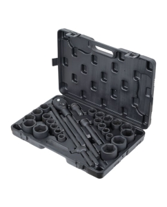 Купить Набор ударных головок AIRLINE 3/4" 22-50 мм, дюймовые размеры 7/8"-2", 26 предметов, пластиковый кейс ATAS402  в E-mobi
