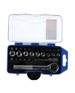 Купить Набор торцевых головок и бит TUNDRA трещотка, удлинитель, 28 предметов 1720445  в E-mobi