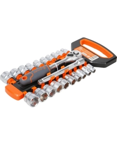 Купить Набор головок с трещоткой Airline 3/8 72Т 22пр. (8-21мм, дюйм. размеры 5/16-7/8, удл. 150мм) ATAQ019  в E-mobi