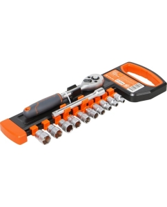 Купить Набор головок с трещоткой Airline 1/4 72Т 12пр. (4-13мм, удлинитель 100мм) ATAP053  в E-mobi