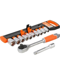 Купить Набор головок с трещоткой Airline 1/2 72Т 12пр. (10-24мм, удлинитель 125мм) ATAO082  в E-mobi