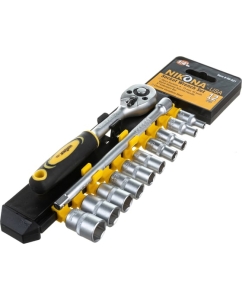 Купить Набор торцевых головок NIKONA с трещоткой квадрат 1/4", 12 предметов 09-921  в E-mobi