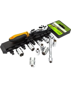 Купить Набор 6-гранных торцевых головок с трещоткой Pobedit 1/4" 12 предметов 2809303  в E-mobi