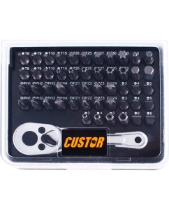 Купить Набор бит с трещоткой CUSTOR PH PZ SL HEX TORX 51 предмет HL-51AOSBT1A34A  в E-mobi